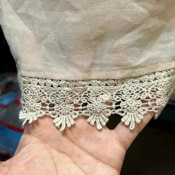 Flying Tomato Cream Crochet Long Chiffon Sleeves Two Piece Dress Size L - Picture 4 of 9